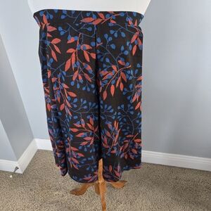 Lularoe Floral Black Skirt with Red and Blue Accents. Medium.